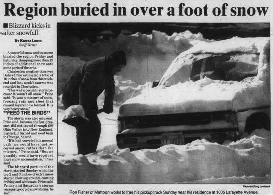 Region buried in over a foot of snow
